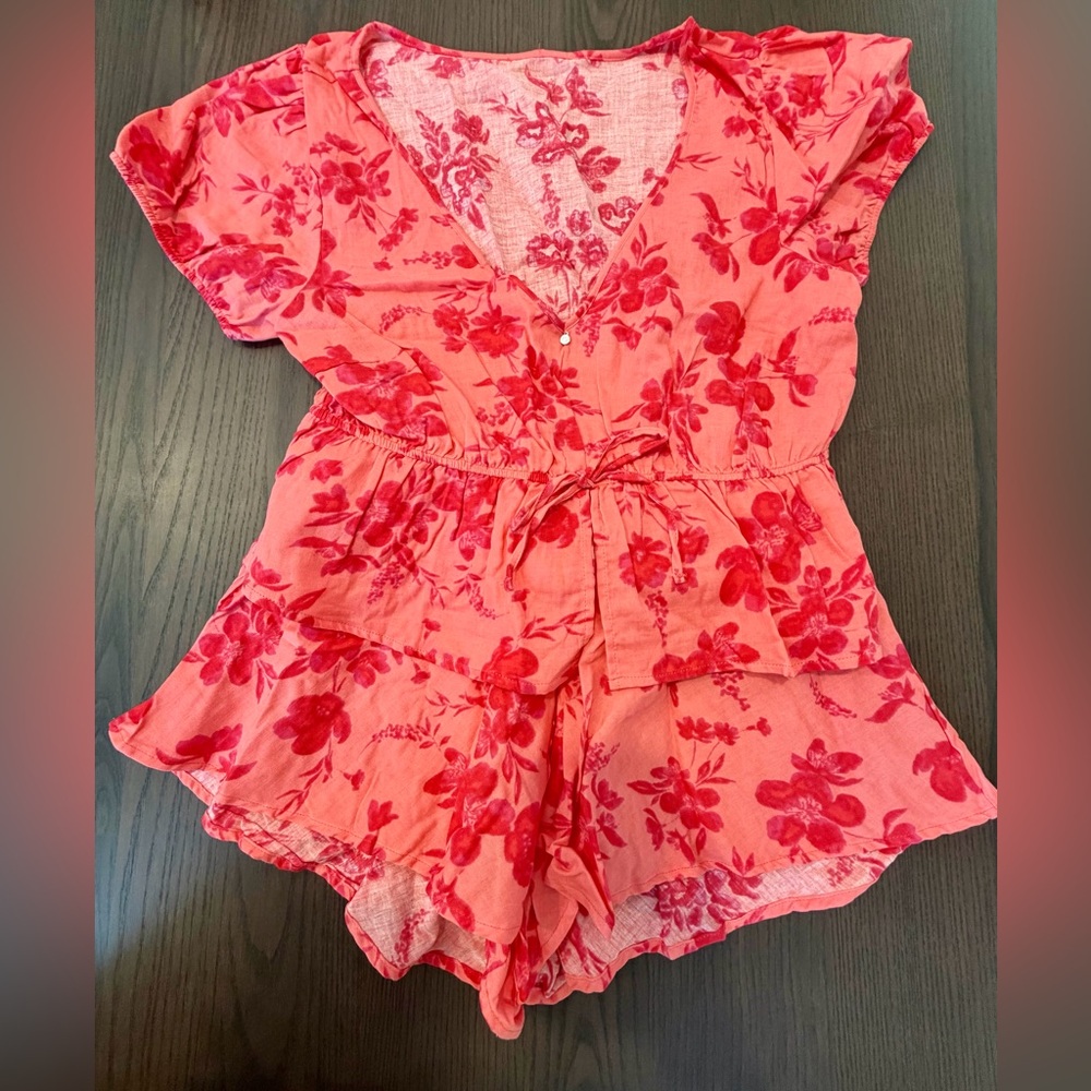 Two Piece Blouse and Shorts